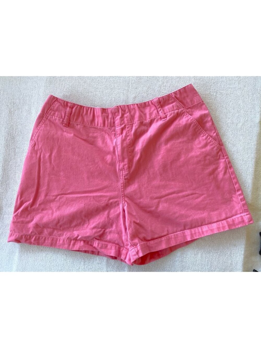 Sonoma Pink Coral Chino Shorts Flat Front Cotton Vibrant Summer Style Womens 16